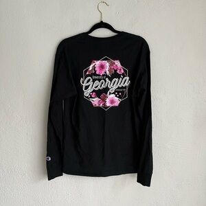 Champion Woman Black NCAA Georgia University Long Sleeve T-Shirt M